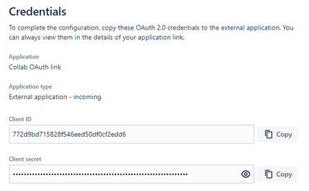 Incoming link credentials