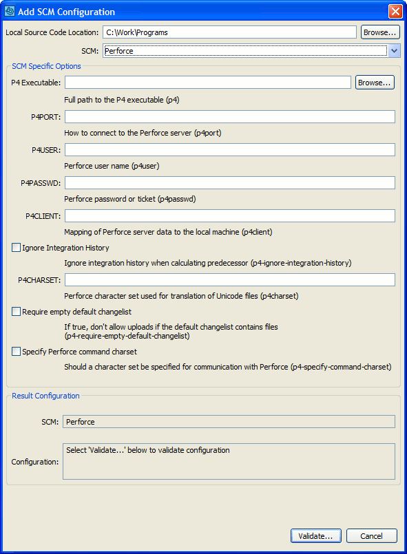 Perforce SCM Configuration