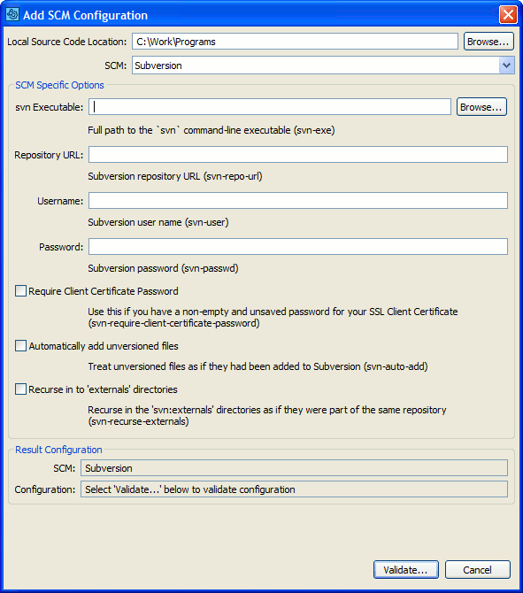 Subversion SCM Configuration
