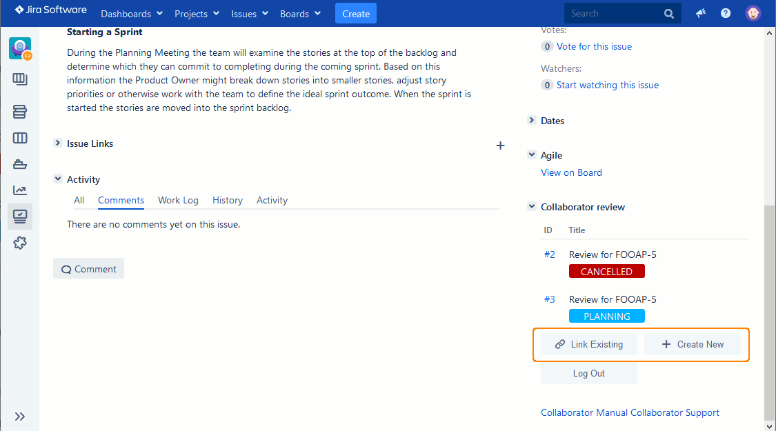 Creating reviews from JIRA ticket