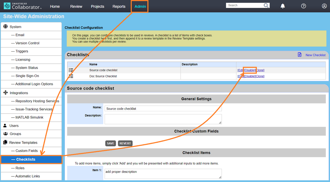 disable-checklist