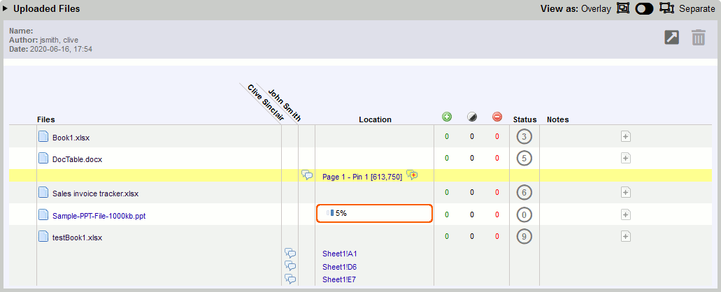 Document conversion progress