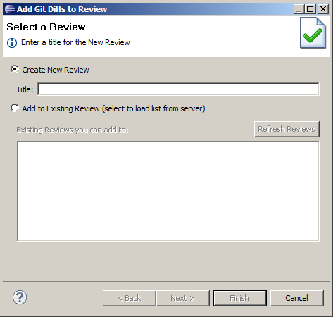 Adding files from different Git bracnhes: Specifying the review name