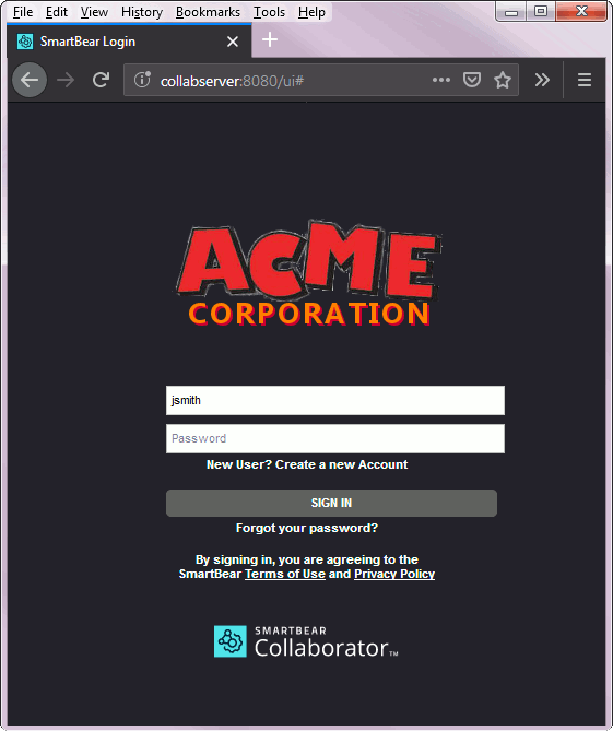 Login screen with customized logo
